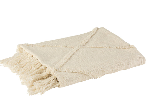 Plaid Rhombus Cotton Polyester Beige - Majorr
