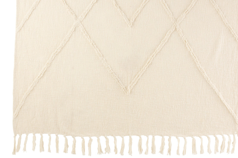 Plaid Rhombus Cotton Polyester Beige - Majorr