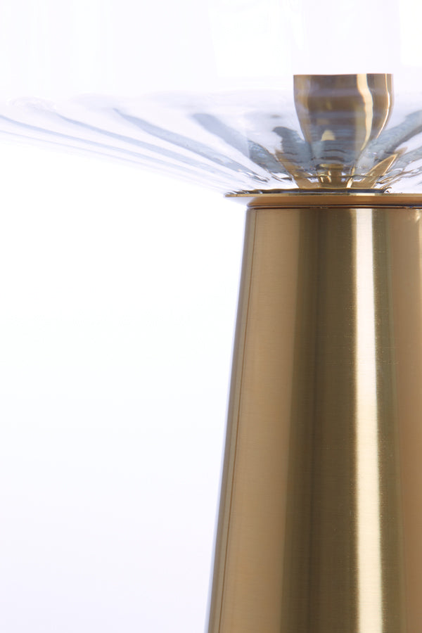 Tafellamp Pleat - Glas/Goud - Ø40cm - Majorr