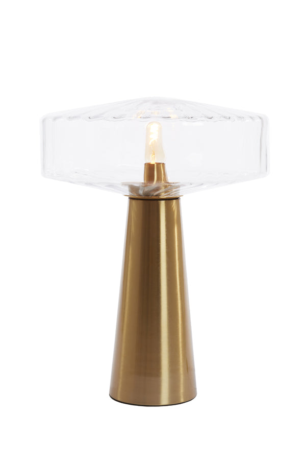 Tafellamp Pleat - Glas/Goud - Ø40cm - Majorr