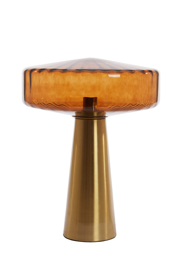 Table lamp 40x53 cm PLEAT glass brown+gold - Majorr