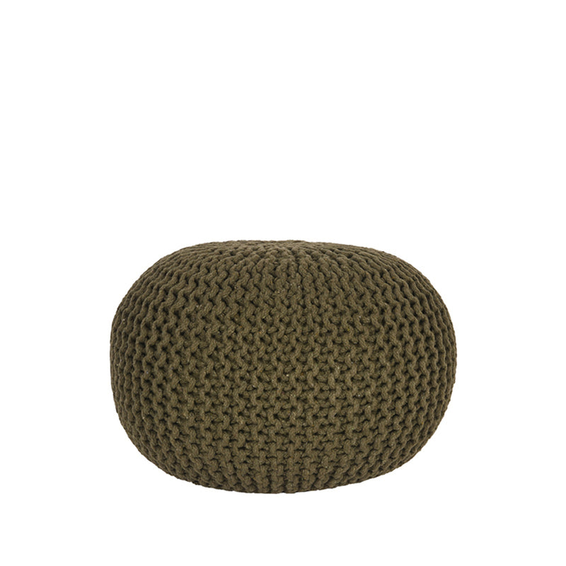 LABEL51 Poef Knitted - Army green - Katoen - M - Majorr