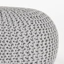 LABEL51 Poef Knitted - Lichtgrijs - Katoen - L - Majorr