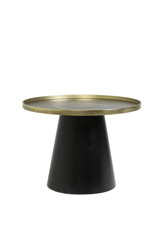 Salontafel Popeta - Antiek Brons/Zwart - Ø60cm - Majorr