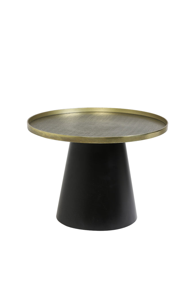 Salontafel Popeta - Antiek Brons/Zwart - Ø60cm - Majorr