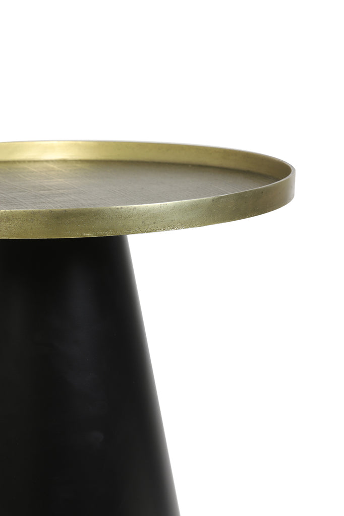 Salontafel Popeta - Antiek Brons/Zwart - Ø60cm - Majorr