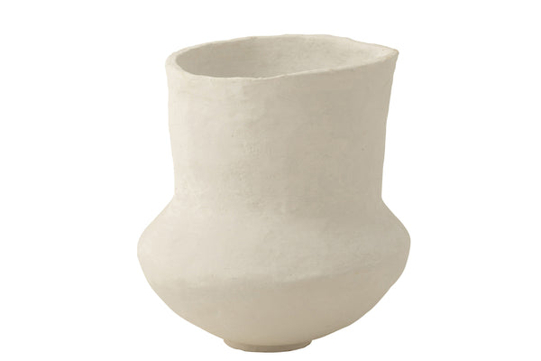 Pot Archaic Paper Mache White - Majorr