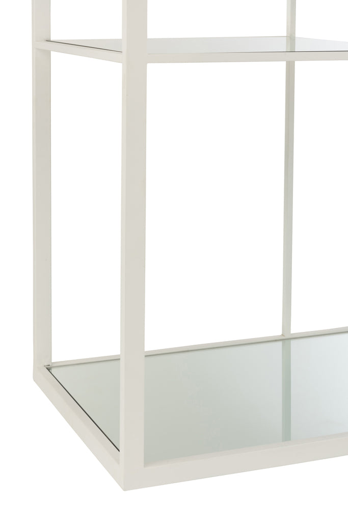 Rack 5 Shelves Metal/Glass White - Majorr