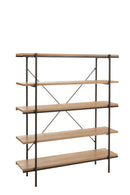 Rack 5 Shelves Wood/Metal Natural - Majorr
