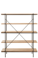 Rack 5 Shelves Wood/Metal Natural - Majorr