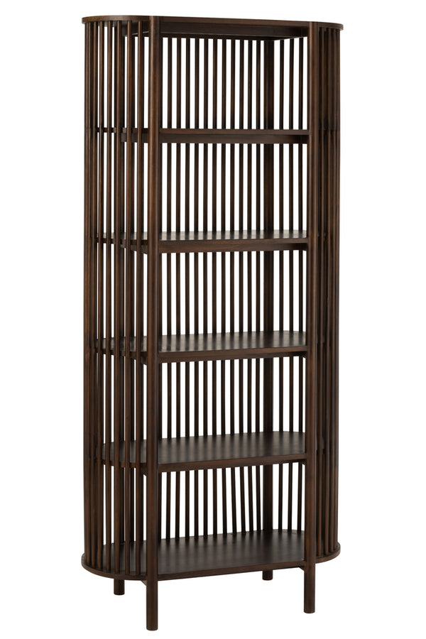 Rack Conie 5 Shelves Mango Wood Dark Brown - Majorr