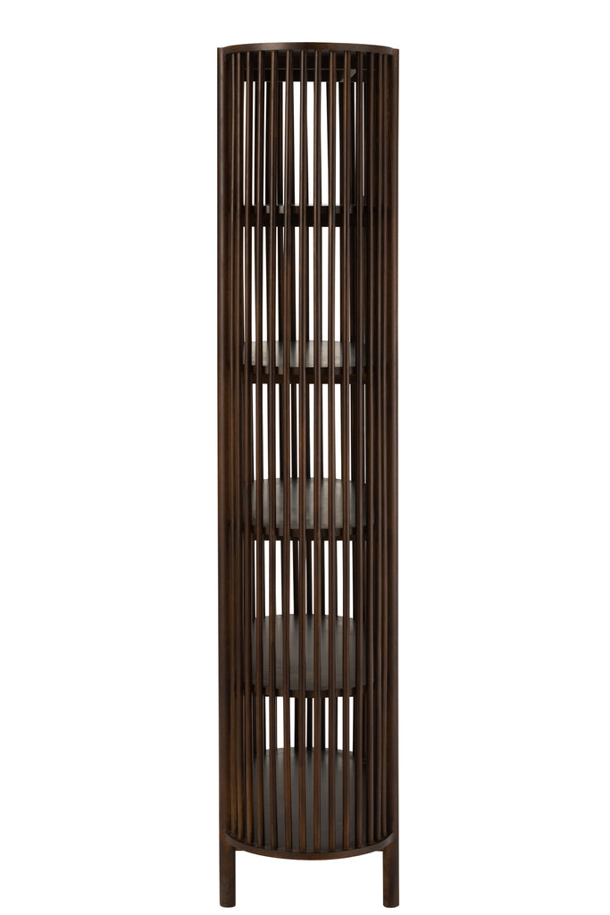 Rack Conie 5 Shelves Mango Wood Dark Brown - Majorr