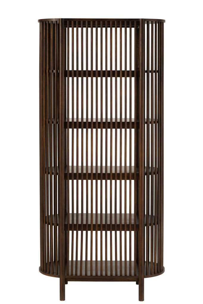 Rack Conie 5 Shelves Mango Wood Dark Brown - Majorr