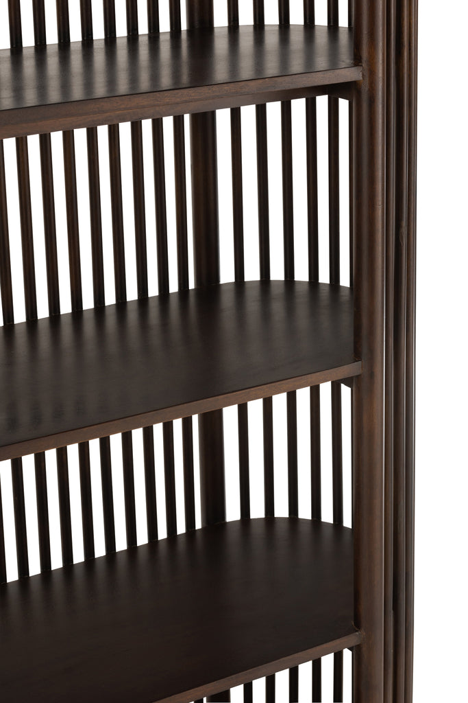 Rack Conie 5 Shelves Mango Wood Dark Brown - Majorr