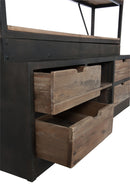 Rack+Ladder 4Shelves Wood/Metal Natural/Brown 160X45x243cm - Majorr