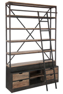 Rack+Ladder 4Shelves Wood/Metal Natural/Brown 160X45x243cm - Majorr