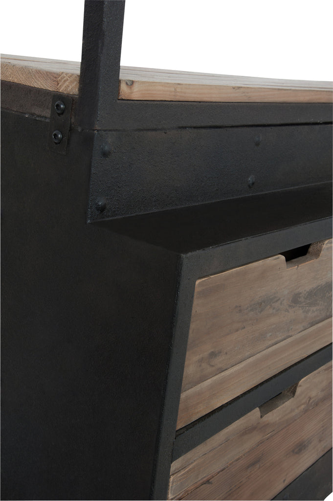 Rack+Ladder 4Shelves Wood/Metal Natural/Brown 160X45x243cm