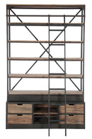 Rack+Ladder 4Shelves Wood/Metal Natural/Brown 160X45x243cm - Majorr