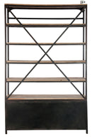 Rack+Ladder 4Shelves Wood/Metal Natural/Brown 160X45x243cm - Majorr