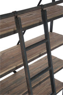 Rack+Ladder 4Shelves Wood/Metal Natural/Brown 160X45x243cm - Majorr