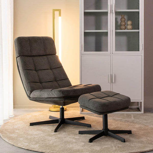 Fauteuil relax Alvar + Ottoman 53x57x83 cm