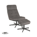 Relaxfauteuil Alvar + Ottomane 53x57x83 cm - Majorr