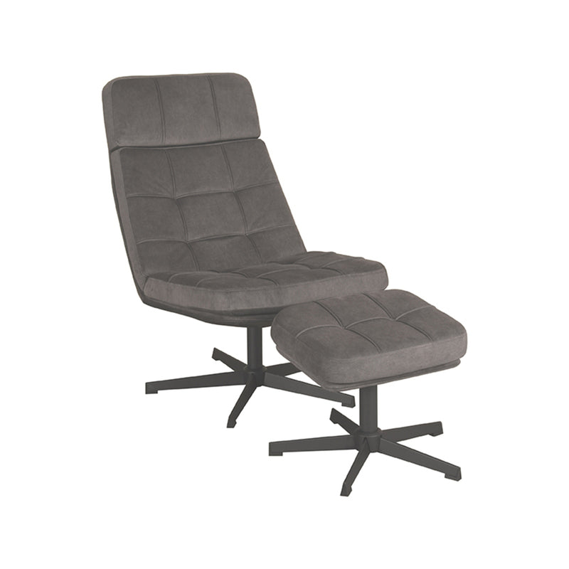 Relaxfauteuil Alvar + Ottomane 53x57x83 cm - Majorr