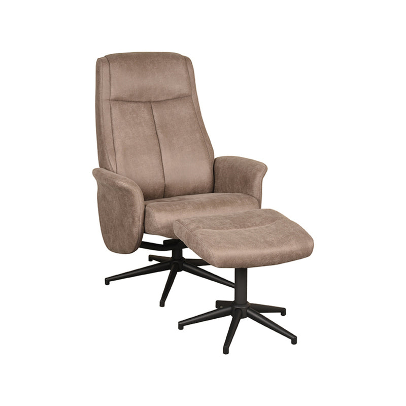 Relaxfauteuil Bergen + Ottomane 77x76x105 cm - Majorr