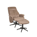 Relaxfauteuil Bergen + Ottomane 77x76x105 cm - Majorr