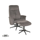 Relaxfauteuil Bergen + Ottomane 77x76x105 cm - Majorr