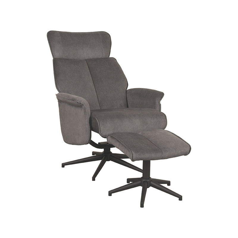 Relaxfauteuil Verdal + Ottomane 77x79x109 cm - Majorr