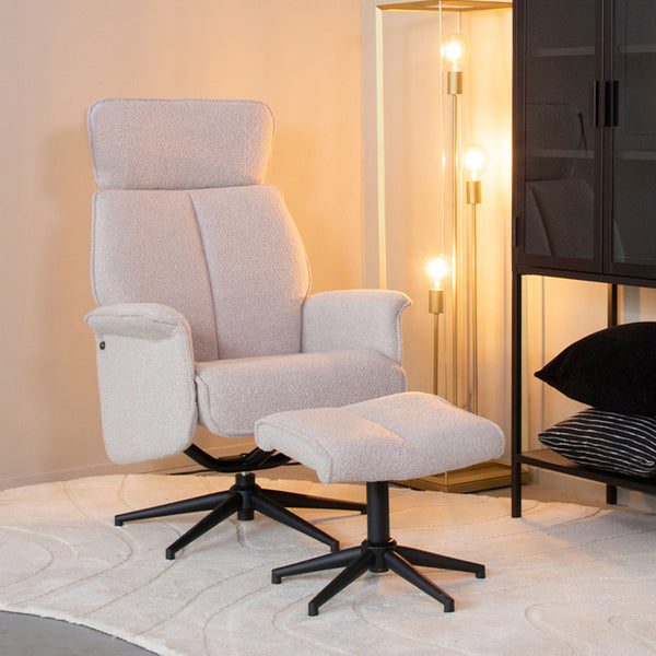 Fauteuil relax Verdal + Ottoman 77x79x109 cm