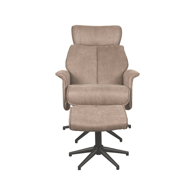 Relaxfauteuil Verdal + Ottomane 77x79x109 cm - Majorr