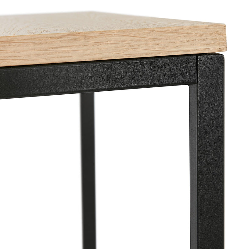 Industriële consoletafel 'RIVER' van natuurlijk afgewerkt hout en zwart metaal - Majorr
