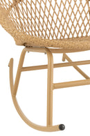 Rocking Chair+Cushion Zayo Metal/Reed Beige - Majorr