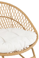 Rocking Chair+Cushion Zayo Metal/Reed Beige - Majorr