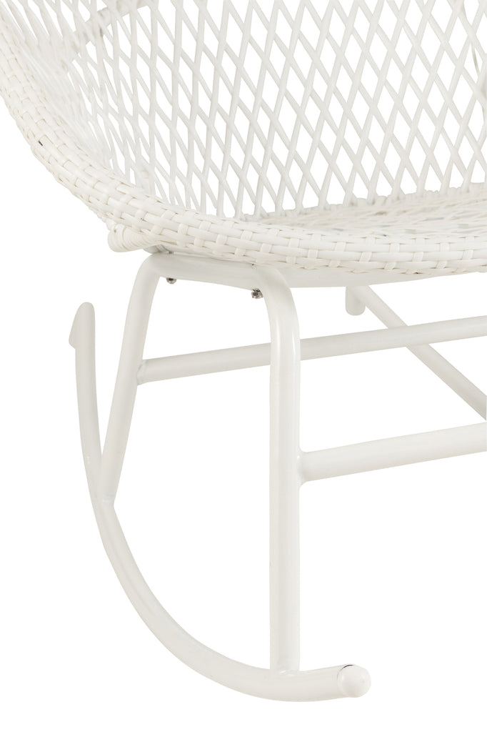 Rocking Chair+Cushion Zayo Metal/Reed White - Majorr