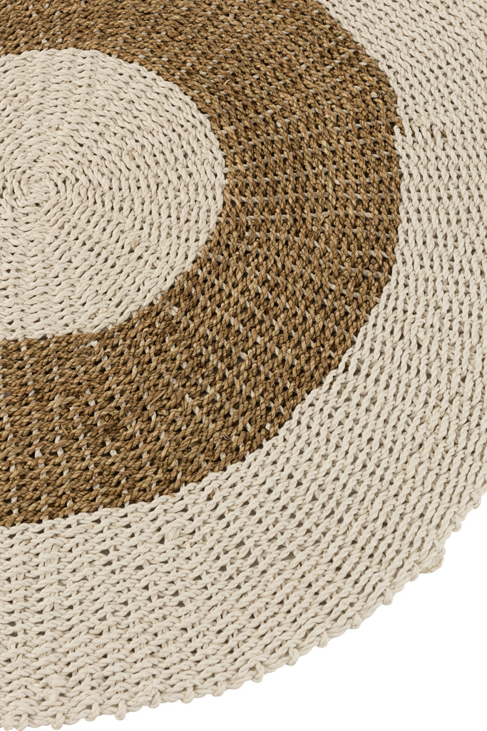 Rug Round Seagrass White/Natural Small - Majorr