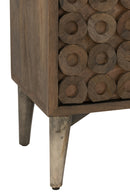 Rug Tufted Curves/Fringes Wool Beige - Majorr