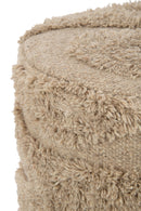 Rug Tufted Curves/Fringes Wool Beige - Majorr