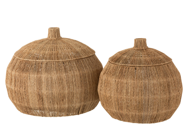 Set 2 Baskets Dantya Ball Jute Natural - Majorr