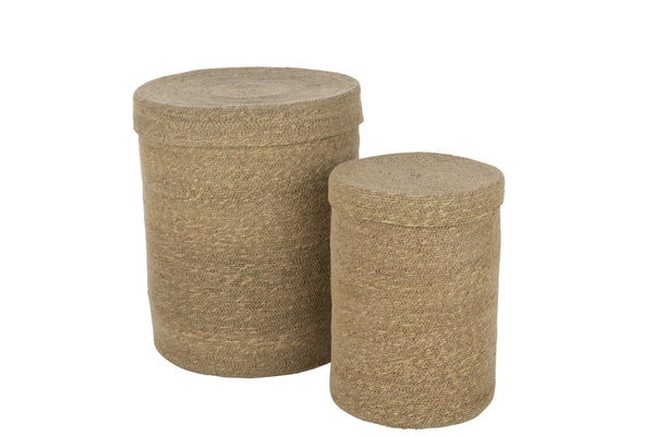 Set Of 2 Baskets High Marie Seagrass Natural - Majorr