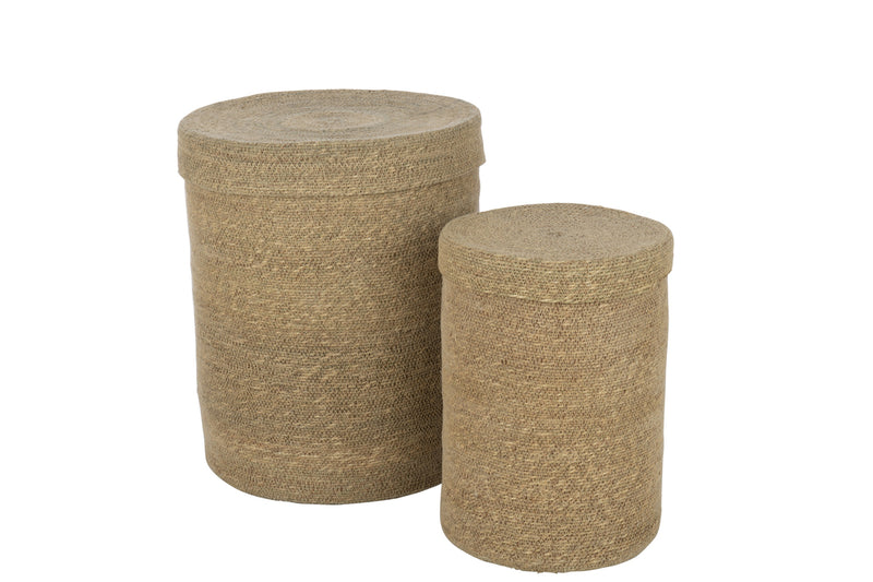 Set Of 2 Baskets High Marie Seagrass Natural - Majorr