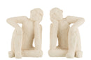 Set Of 2 Bookend Sitting Cement White Large - Majorr