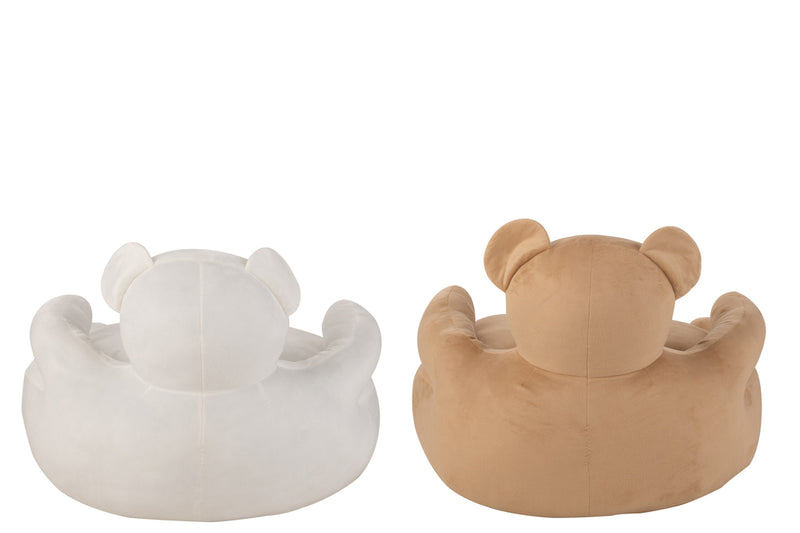 Set Of 2 Seat Bear Plush White/Beige - Majorr