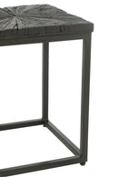 Set Of 2 Side Tables Shanil Wood/Iron Black - Majorr