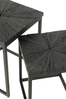 Set Of 2 Side Tables Shanil Wood/Iron Black - Majorr