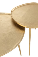 Set Of 2 Sidetables Vinta Aluminium Gold - Majorr