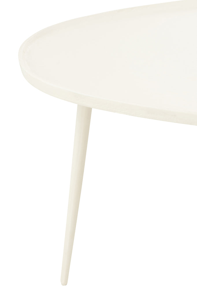 Set Of 2 Sidetables Vinta Aluminium White - Majorr