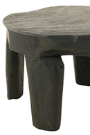 S/2 Table Round Teak Wood Black - Majorr